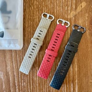 Silicone Replacement Watch Strap - Red, Black, Cream